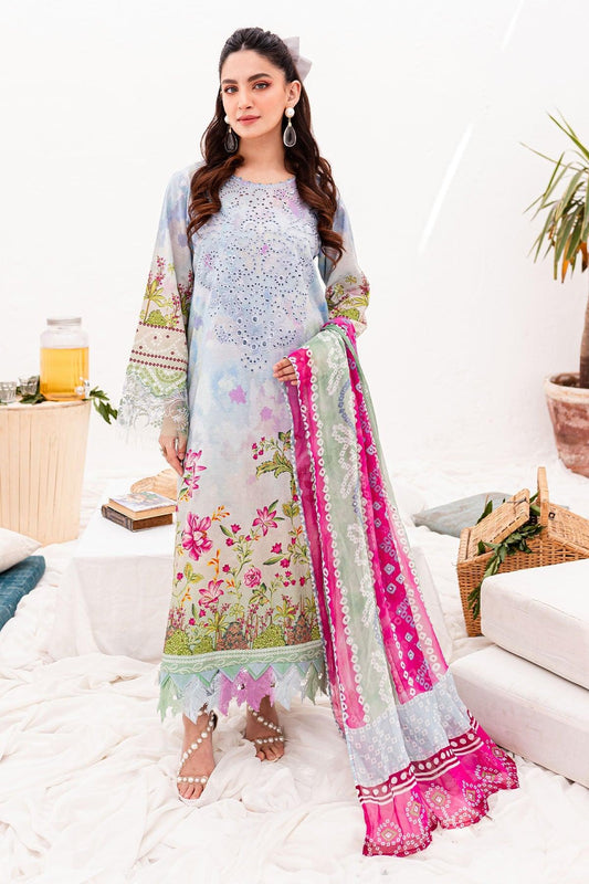 Nureh Gardenia Unstitched Embroidered Lawn (NSG-141) - Pashtun Collections