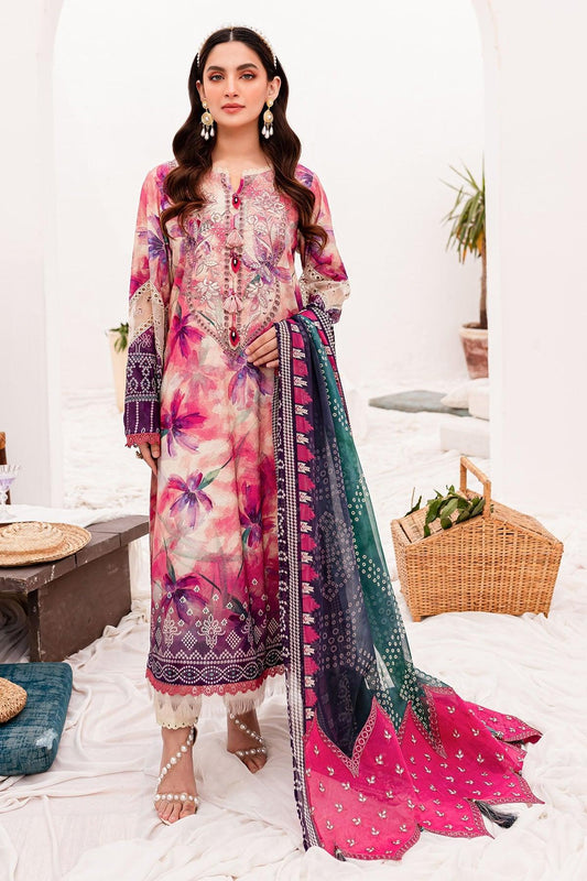 Nureh Gardenia Unstitched Embroidered Lawn (NSG-146) - Pashtun Collections