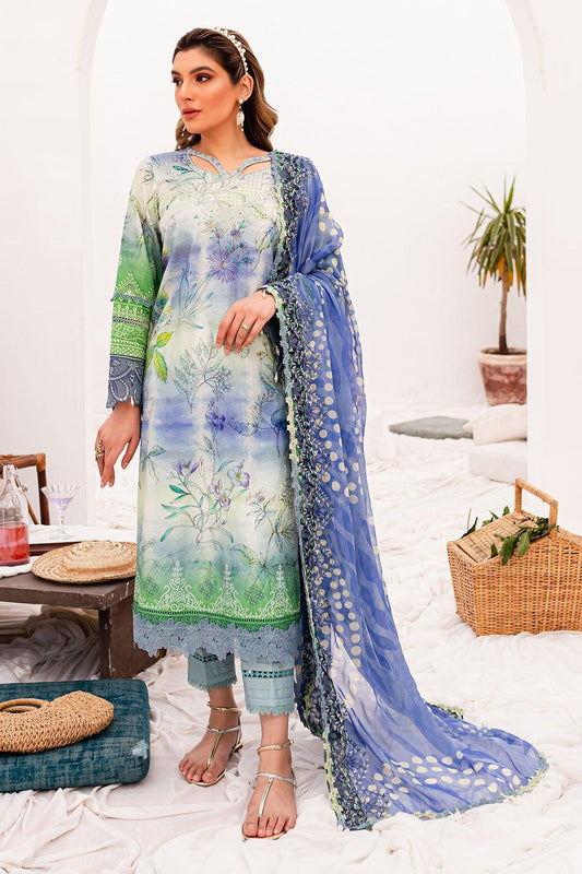 Nureh Gardenia Unstitched Embroidered Lawn (NSG-147) - Pashtun Collections