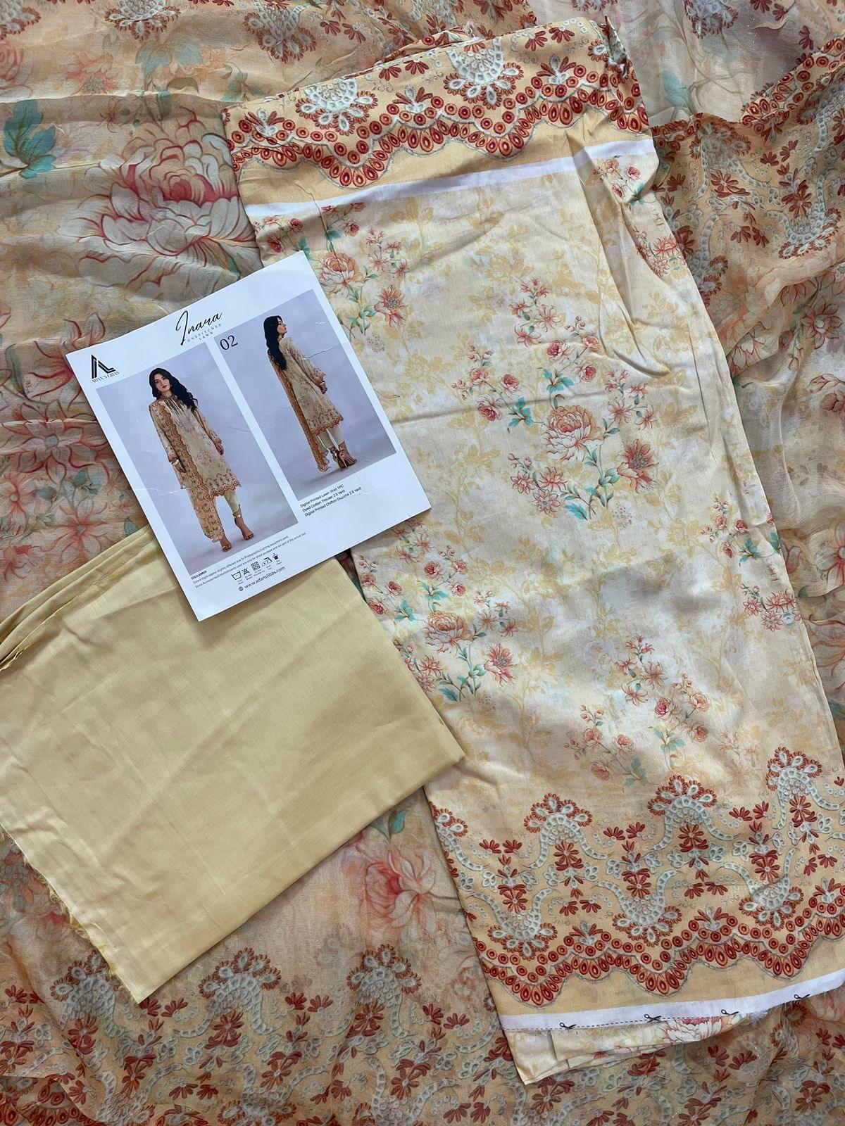 Innara Unstitched Lawn Collection by Adan's Libas (5661) - Pashtun Collections