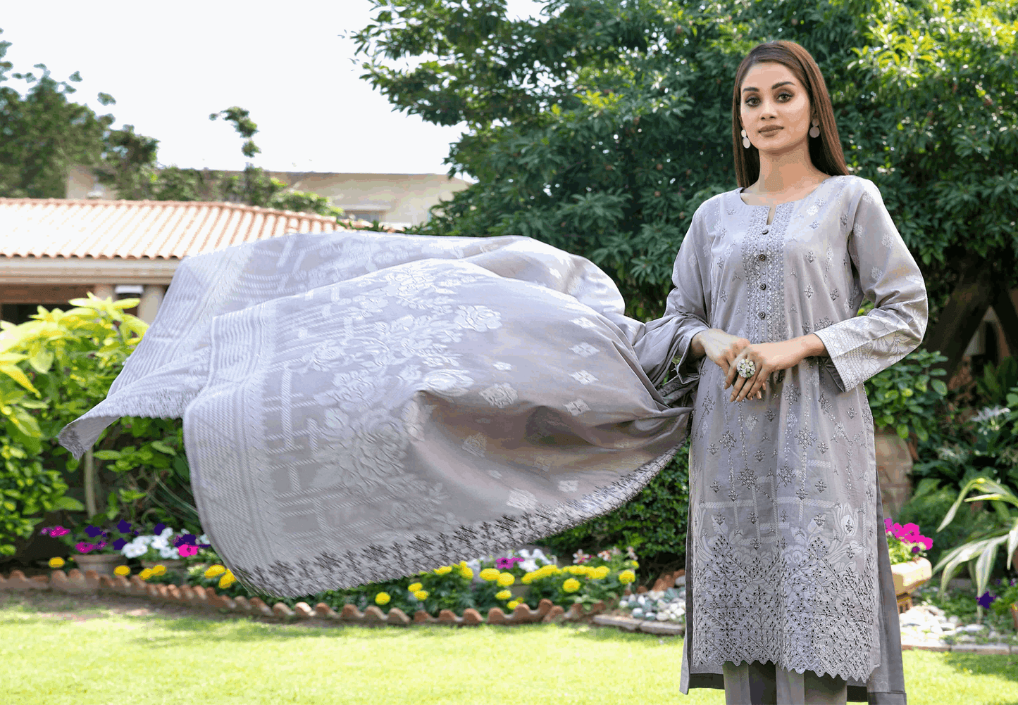 Gulshanara - Embroidered Lawn Banarsi Collection by Tawakkal Fabrics (D-2232) - Pashtun Collections