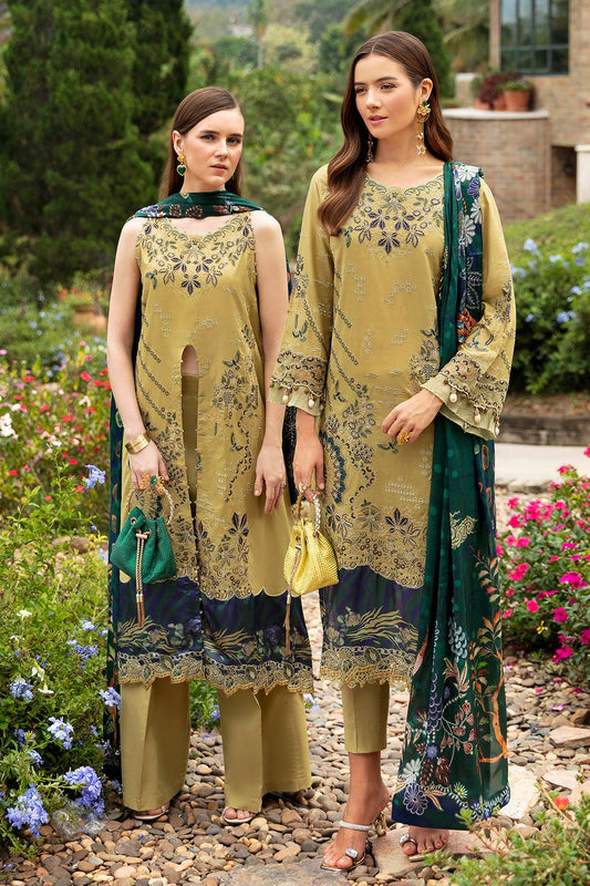 Ramsha - Andaaz Luxury Lawn Collection 2024 Vol-08 - OLIVE GREEN (Z-804) - Pashtun Collections