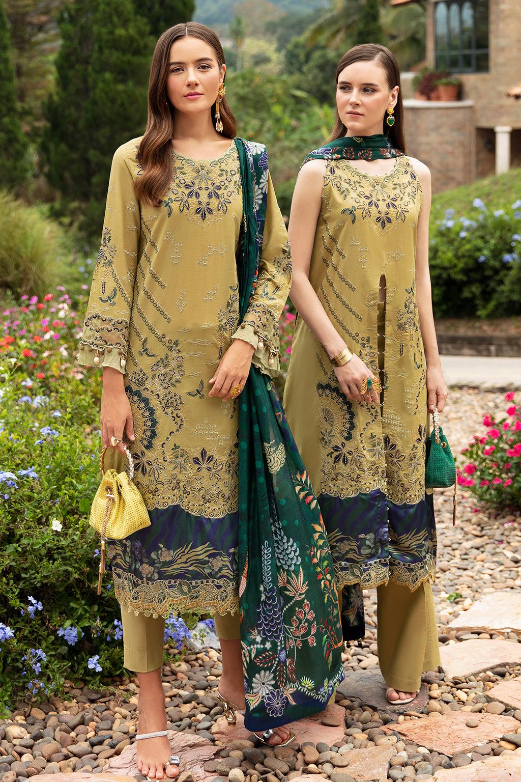 Ramsha - Andaaz Luxury Lawn Collection 2024 Vol-08 - OLIVE GREEN (Z-804) - Pashtun Collections