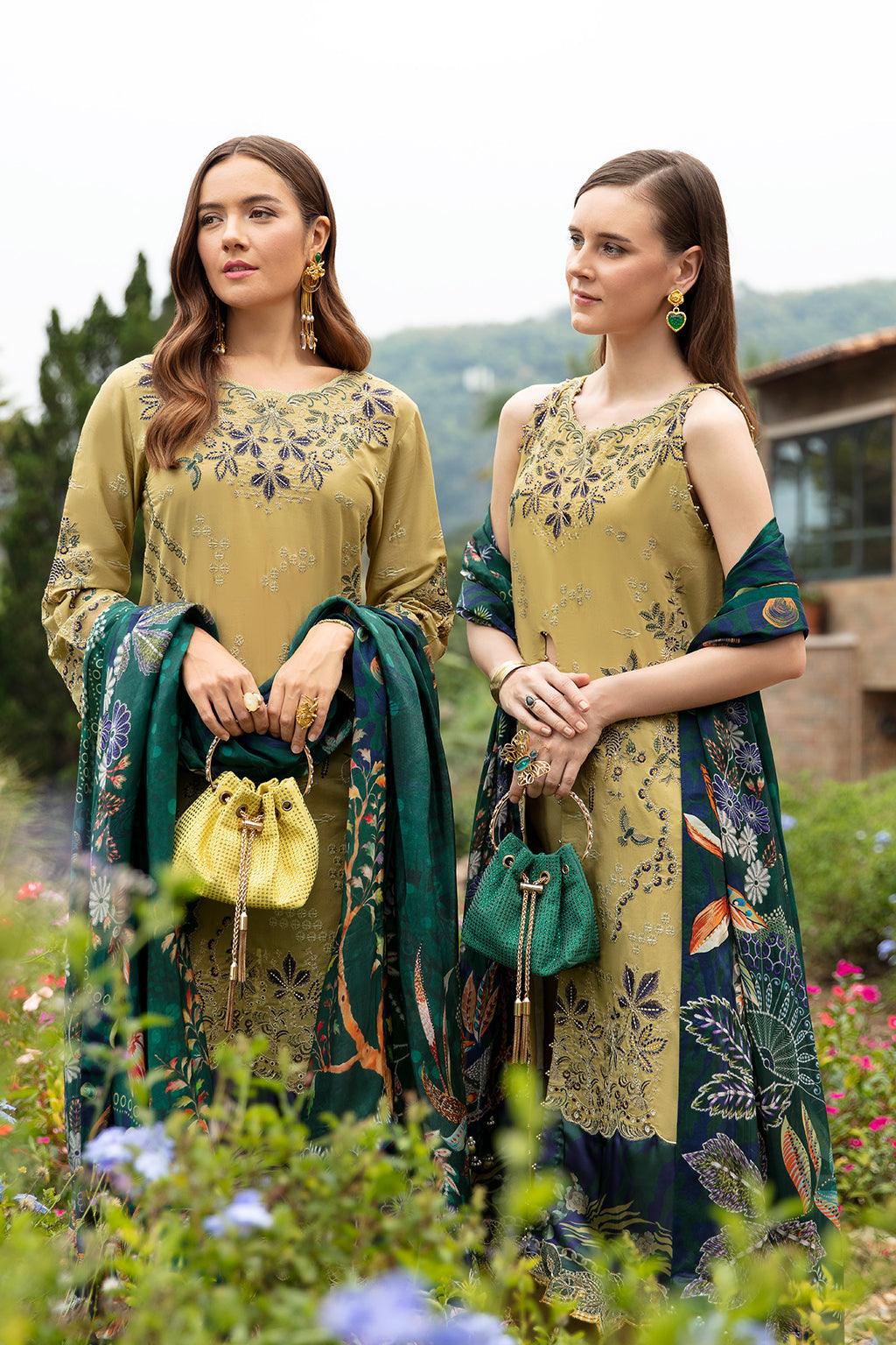 Ramsha - Andaaz Luxury Lawn Collection 2024 Vol-08 - OLIVE GREEN (Z-804) - Pashtun Collections