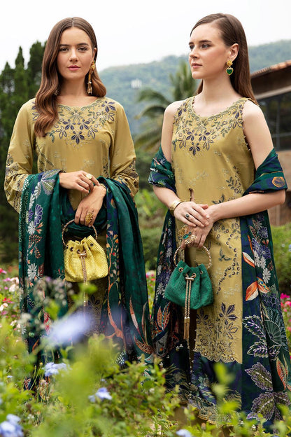 Ramsha - Andaaz Luxury Lawn Collection 2024 Vol-08 - OLIVE GREEN (Z-804) - Pashtun Collections