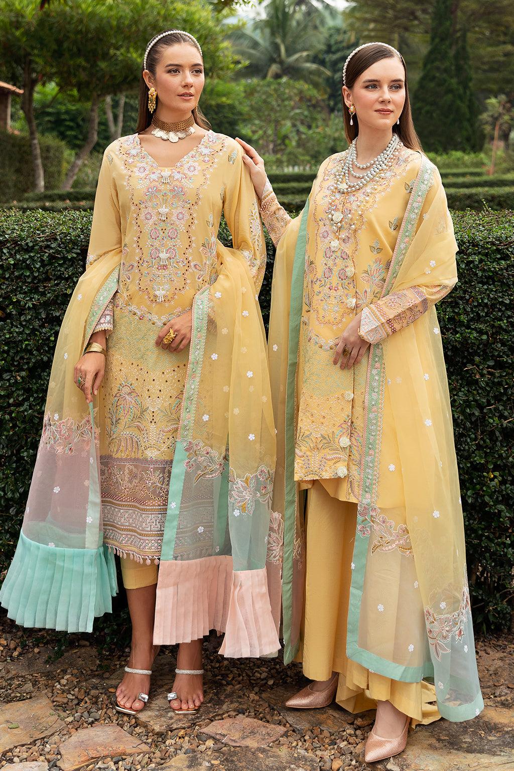 Ramsha - Andaaz Luxury Lawn Collection 2024 Vol-08 - MELLOW YELLOW (Z-806) - Pashtun Collections