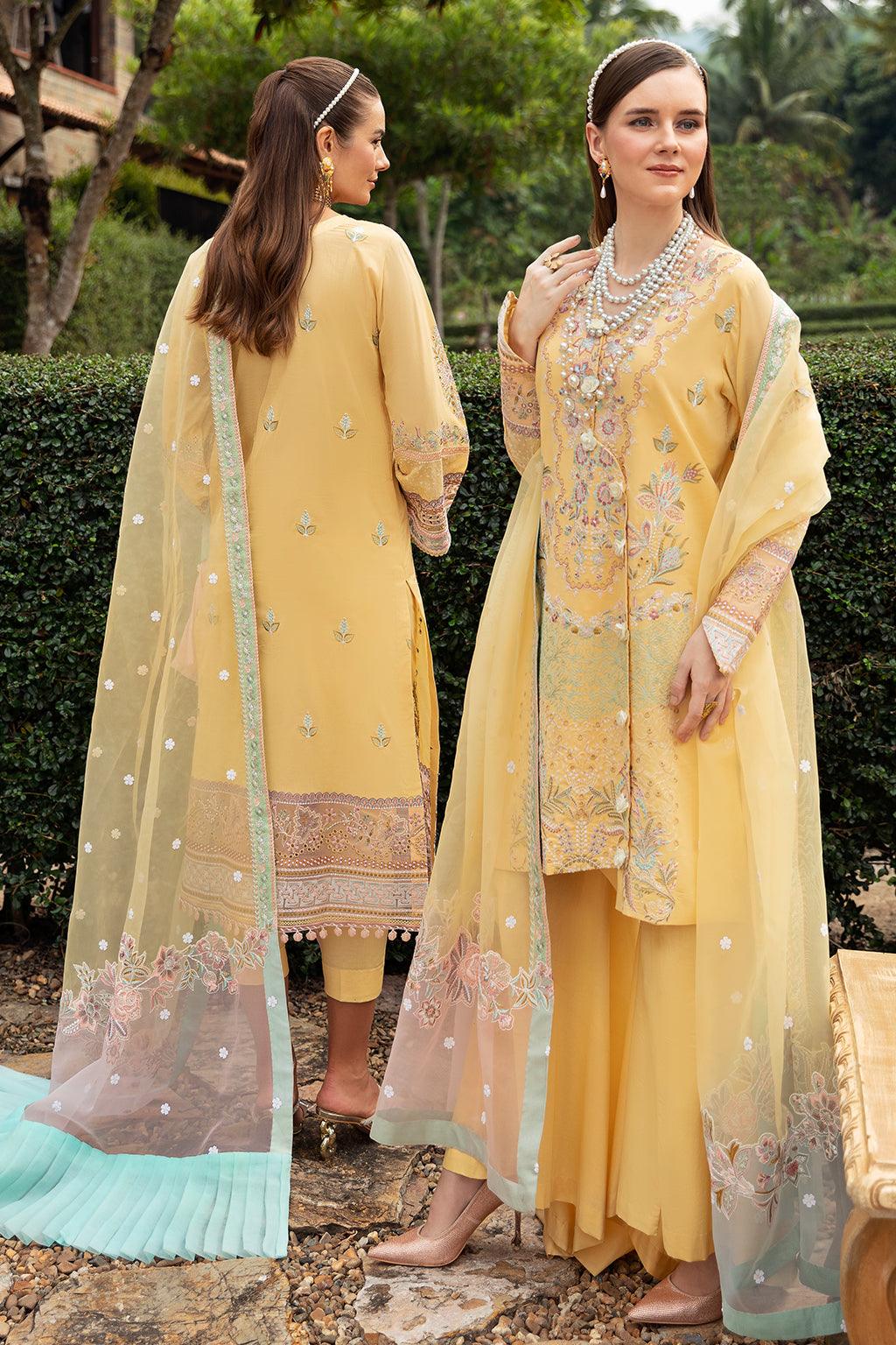 Ramsha - Andaaz Luxury Lawn Collection 2024 Vol-08 - MELLOW YELLOW (Z-806) - Pashtun Collections