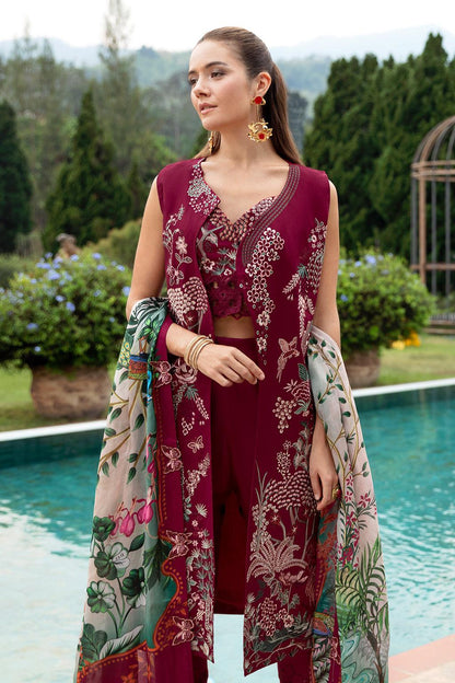 Ramsha - Andaaz Luxury Lawn Collection 2024 Vol-08 - Crimson glow (Z-802) - Pashtun Collections