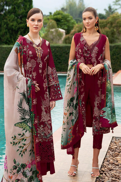 Ramsha - Andaaz Luxury Lawn Collection 2024 Vol-08 - Crimson glow (Z-802) - Pashtun Collections