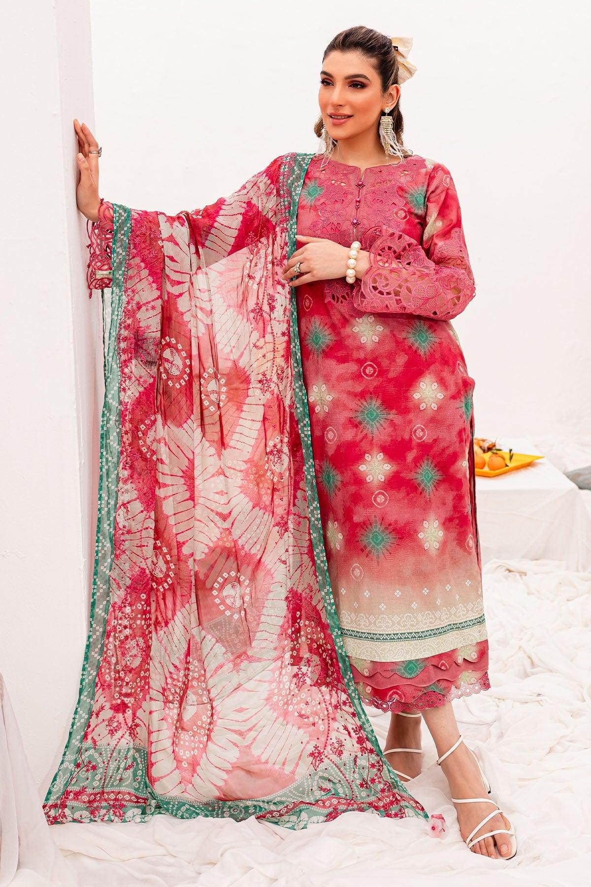 Nureh Gardenia Unstitched Embroidered Lawn (NSG-142) - Pashtun Collections