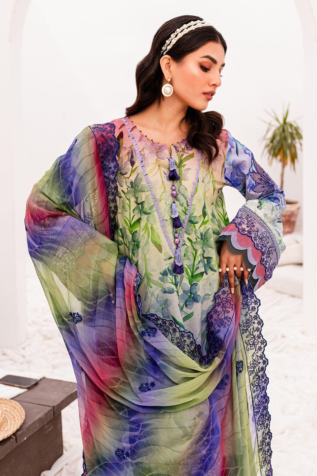 Nureh Gardenia Unstitched Embroidered Lawn (NSG-148) - Pashtun Collections