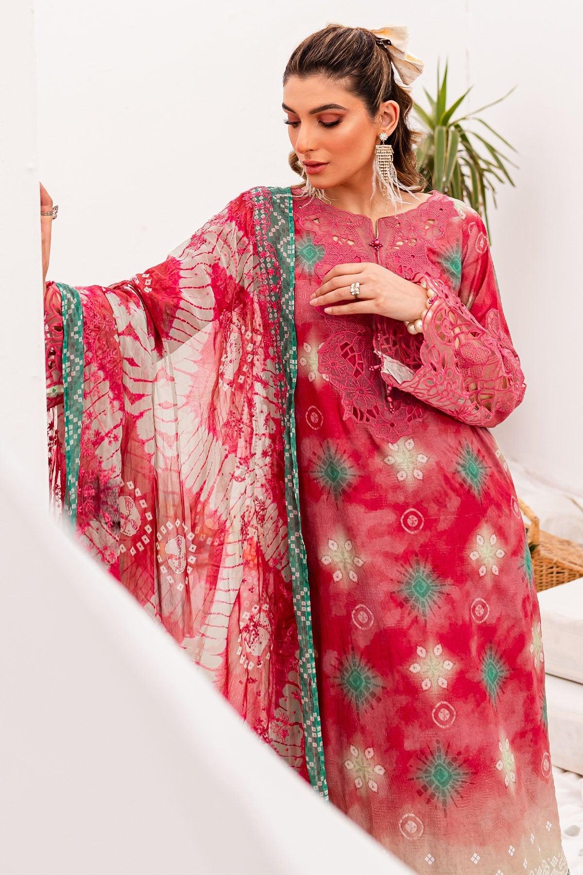 Nureh Gardenia Unstitched Embroidered Lawn (NSG-142) - Pashtun Collections