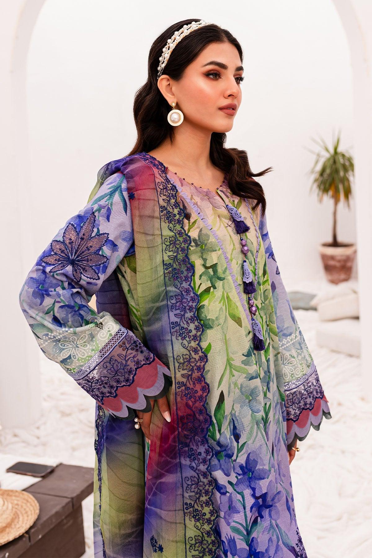 Nureh Gardenia Unstitched Embroidered Lawn (NSG-148) - Pashtun Collections