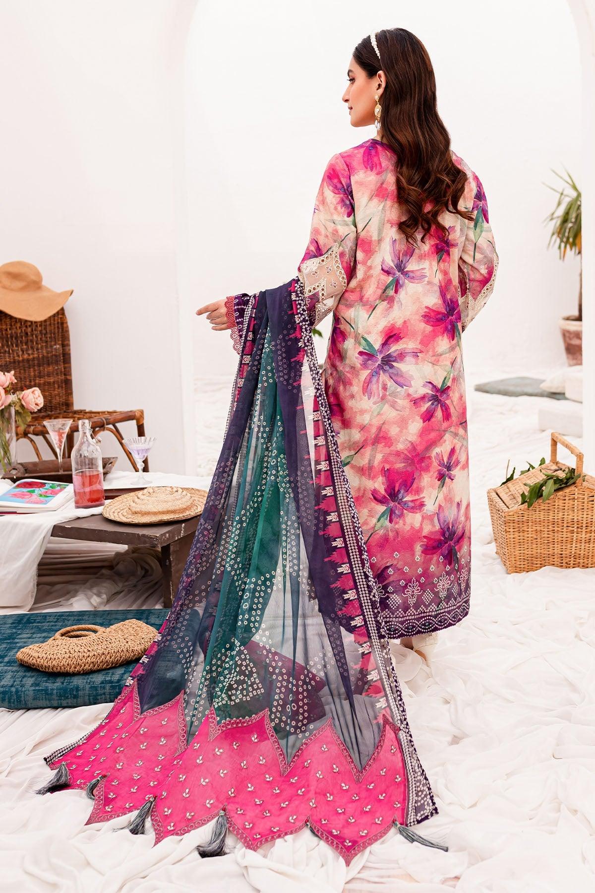 Nureh Gardenia Unstitched Embroidered Lawn (NSG-146) - Pashtun Collections