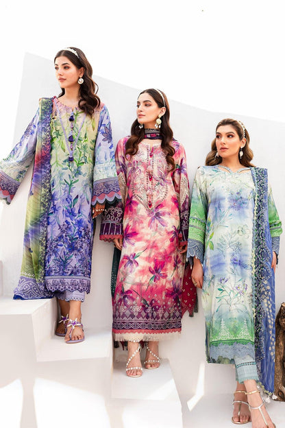 Nureh Gardenia Unstitched Embroidered Lawn (NSG-146) - Pashtun Collections