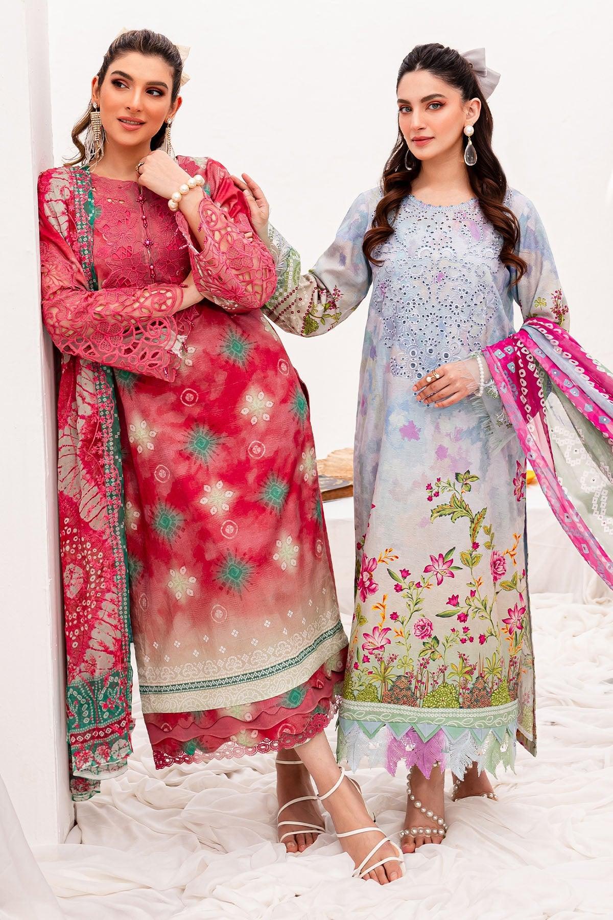 Nureh Gardenia Unstitched Embroidered Lawn (NSG-142) - Pashtun Collections