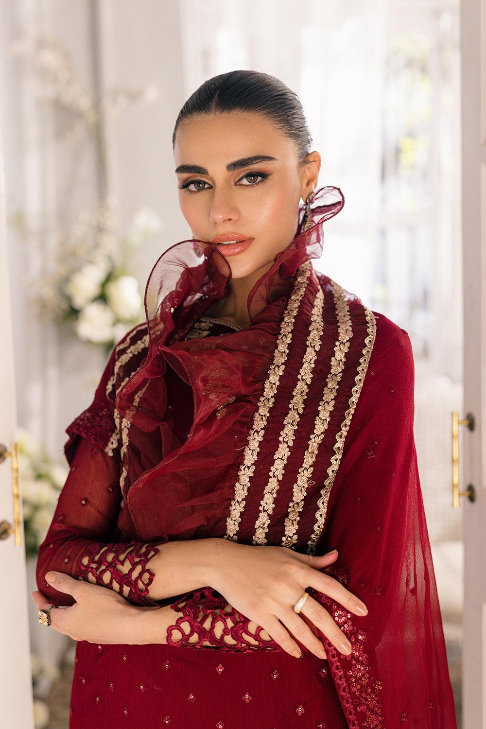 Azure Ensembled Festive's Luxe Collection - Garnet Glam - Pashtun Collections