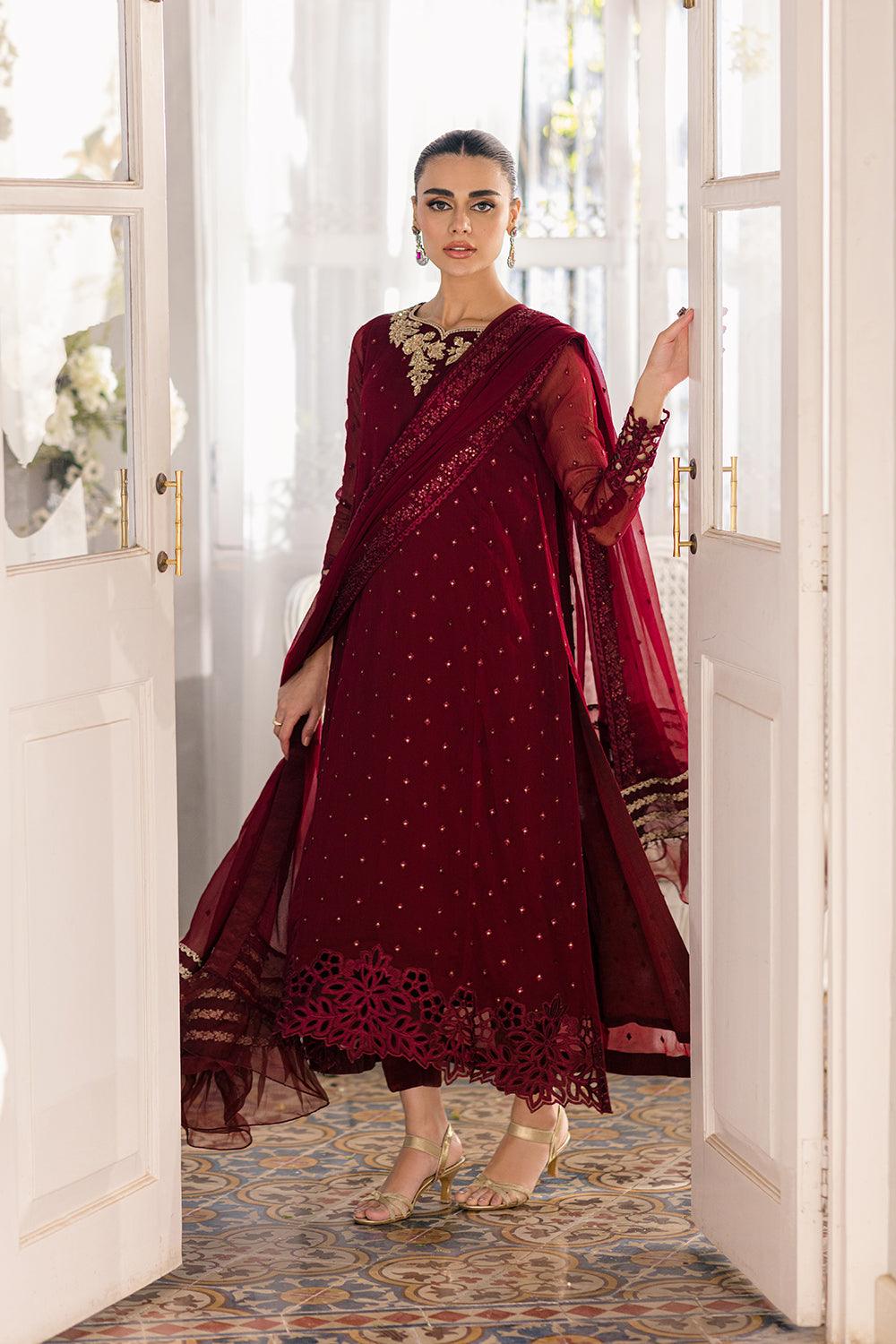 Azure Ensembled Festive's Luxe Collection - Garnet Glam - Pashtun Collections