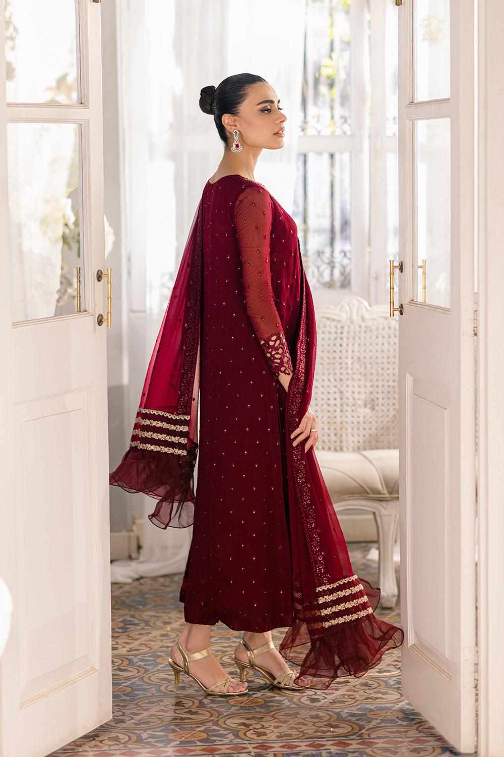 Azure Ensembled Festive's Luxe Collection - Garnet Glam - Pashtun Collections