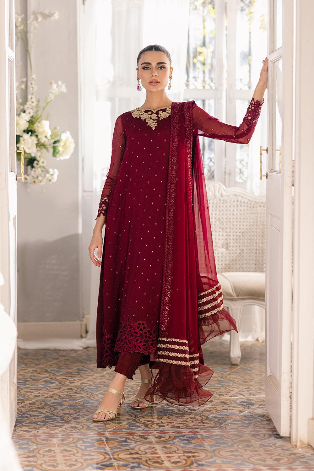 Azure Ensembled Festive's Luxe Collection - Garnet Glam - Pashtun Collections