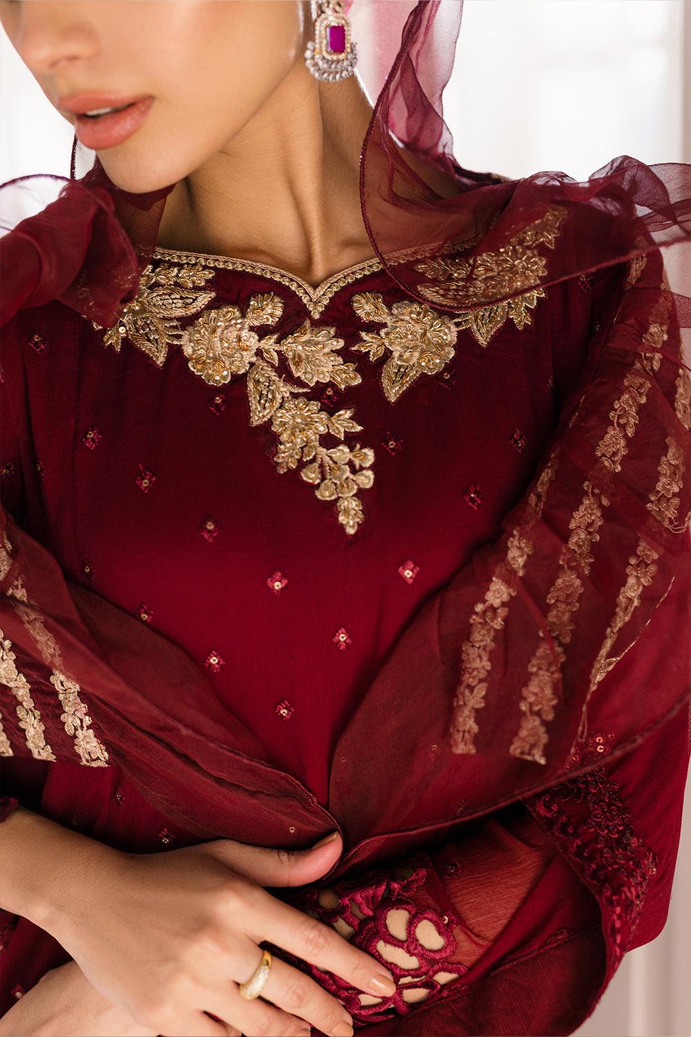 Azure Ensembled Festive's Luxe Collection - Garnet Glam - Pashtun Collections