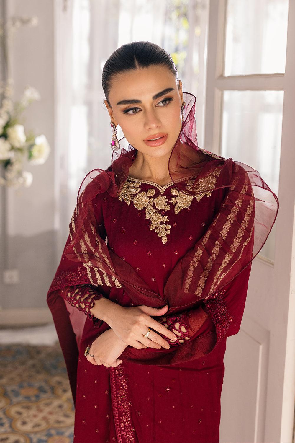 Azure Ensembled Festive's Luxe Collection - Garnet Glam - Pashtun Collections