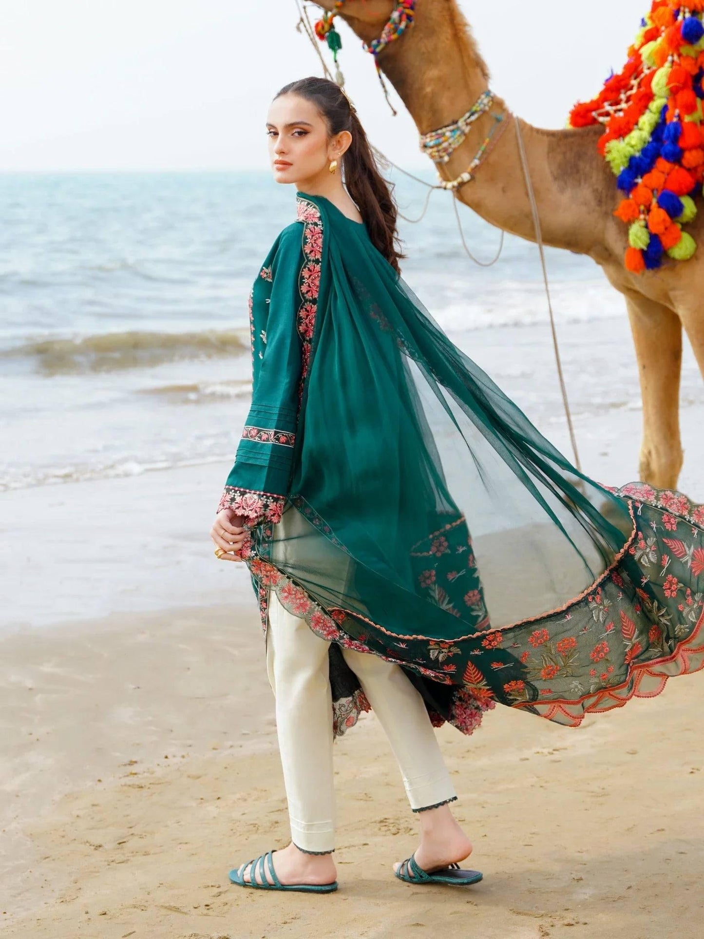 NOORA (AF-10) - SAAGAR Luxury Festive Lawn '24 by AABYAAN