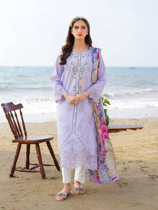 AMAL (AF-13) - SAAGAR Luxury Festive Lawn '24 by AABYAAN - Pashtun Collections