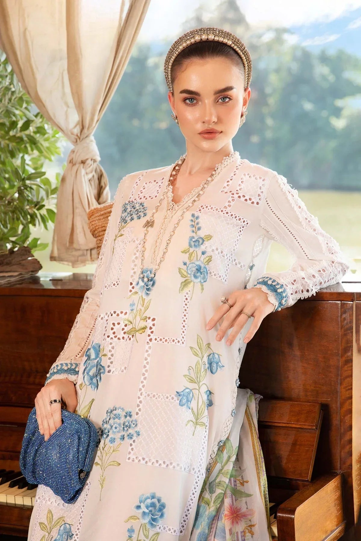 Maria.B MPrints Embroidered Lawn Unstitched 3Pc - SS Collection -MPT-2501-A