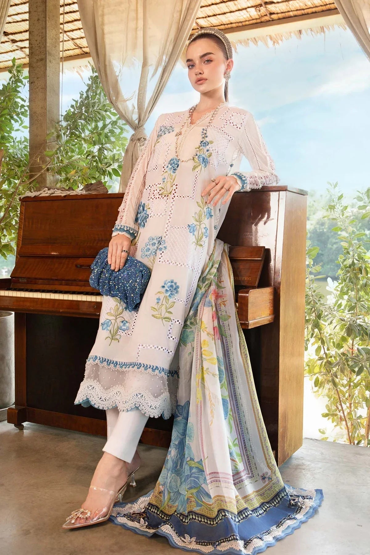 Maria.B MPrints Embroidered Lawn Unstitched 3Pc - SS Collection -MPT-2501-A