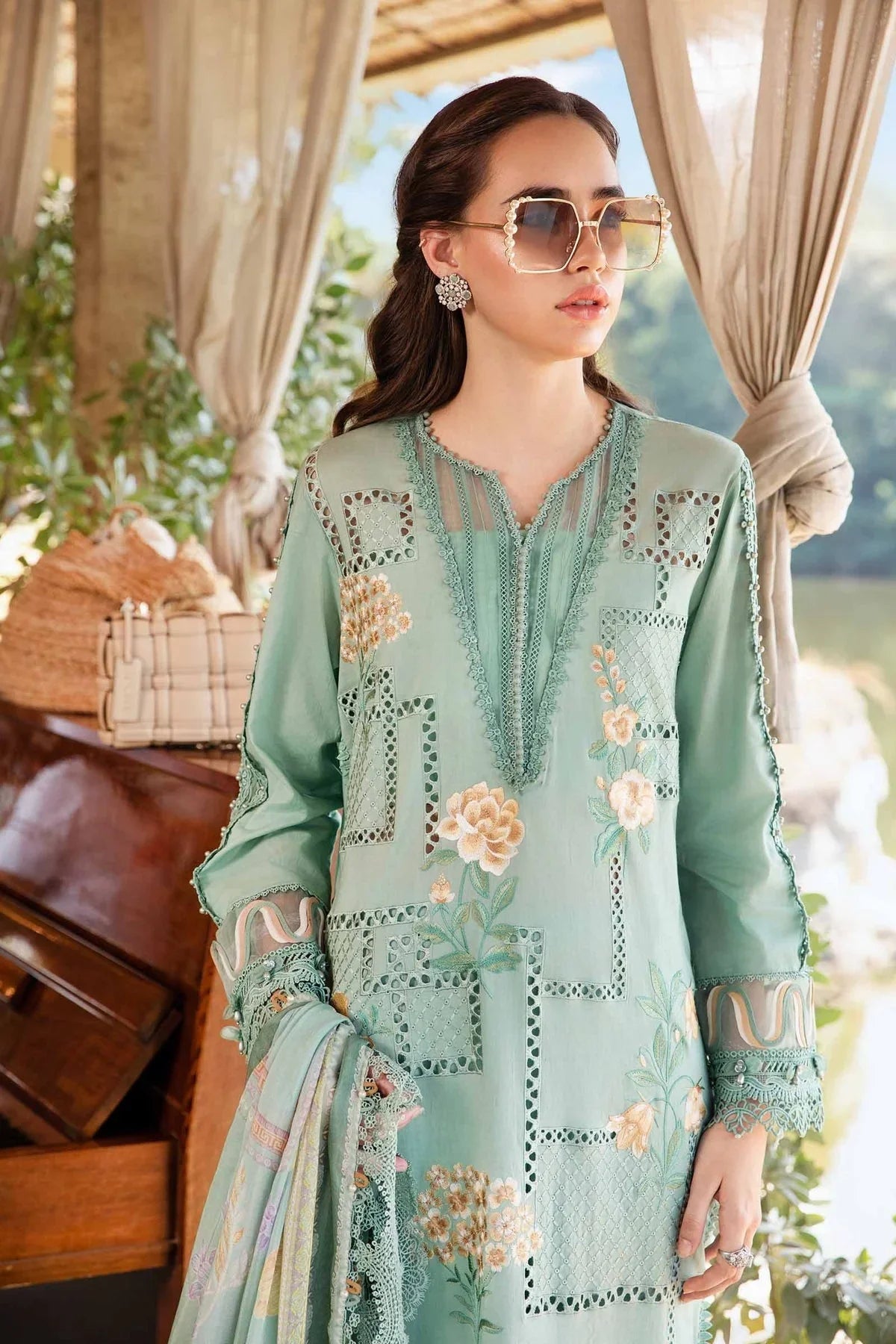 Maria.B MPrints Embroidered Lawn Unstitched 3Pc Suit - SS Collection -MPT-2501-B