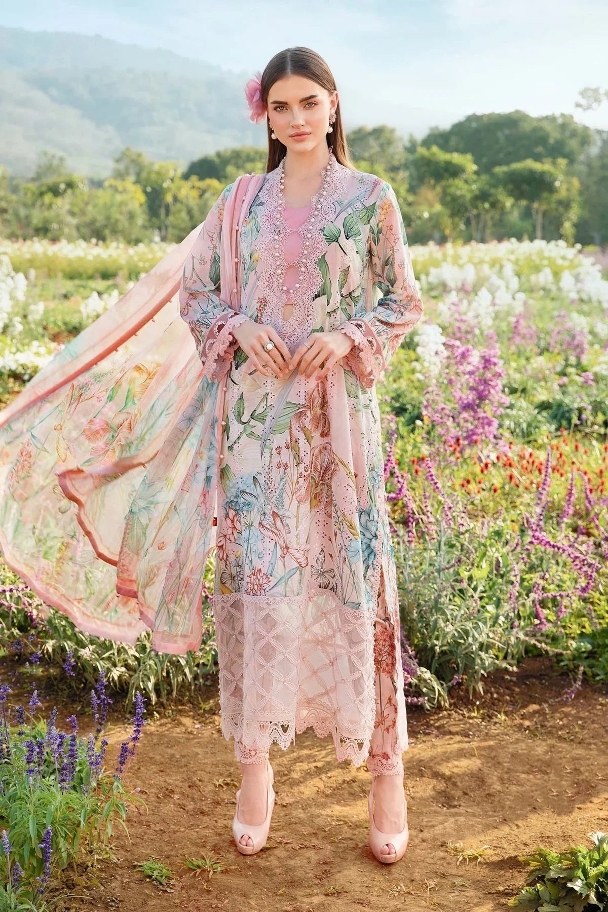 Maria.B MPrints Embroidered Lawn Unstitched 3Pc Suit - SS Collection -MPT-2502-A