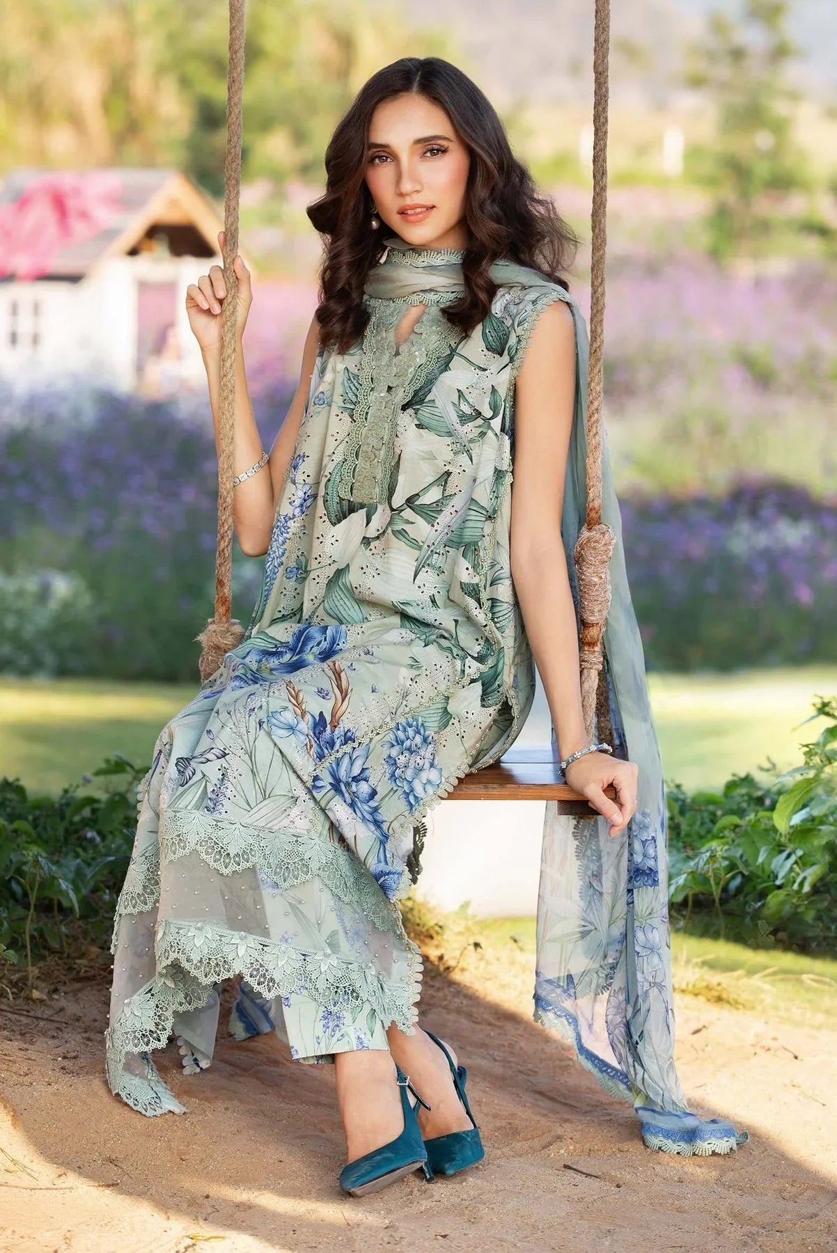 Maria.B MPrints Embroidered Lawn Unstitched 3Pc Suit - SS Collection -MPT-2502-B