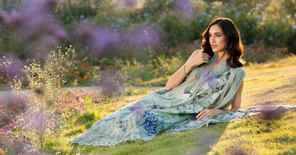 Maria.B MPrints Embroidered Lawn Unstitched 3Pc Suit - SS Collection -MPT-2502-B