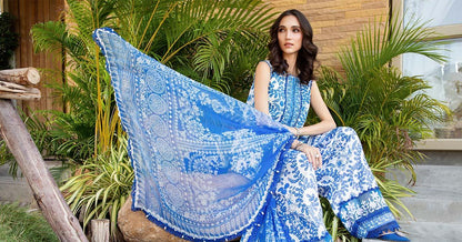 Maria.B MPrints Embroidered Lawn Unstitched 3Pc Suit - SS Collection -MPT-2504-B