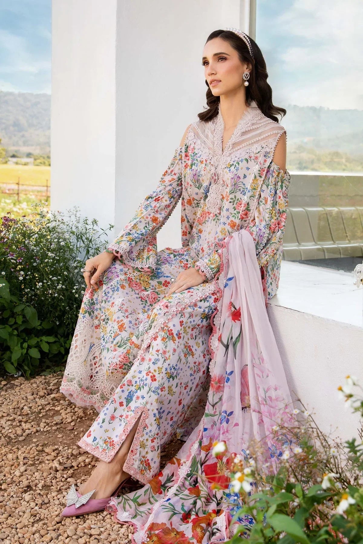 Maria.B MPrints Embroidered Lawn Unstitched 3Pc Suit - SS Collection -MPT-2507-A