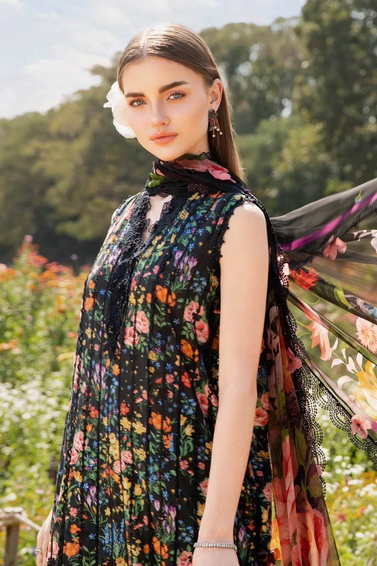 Maria.B MPrints Embroidered Lawn Unstitched 3Pc Suit - SS Collection -MPT-2507-B