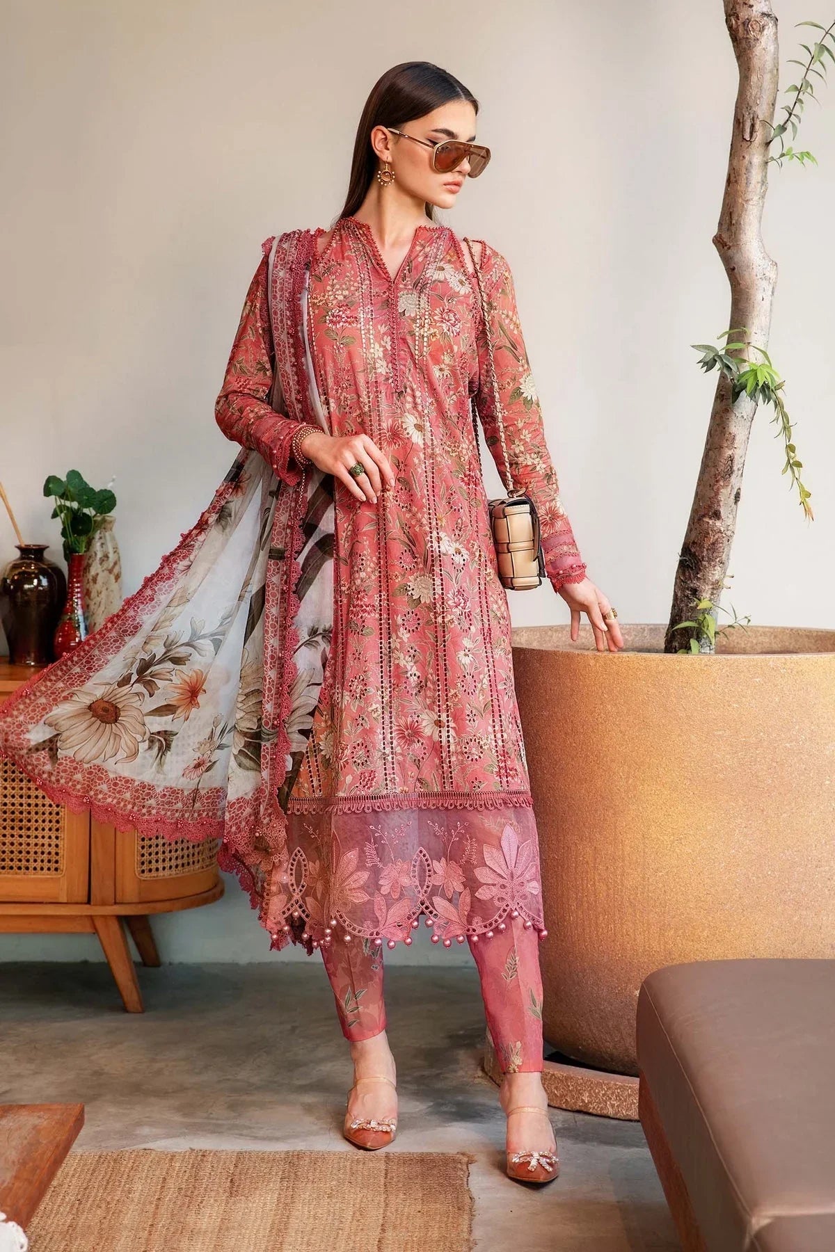 Maria.B MPrints Embroidered Lawn Unstitched 3Pc Suit - SS Collection -MPT-2508-A