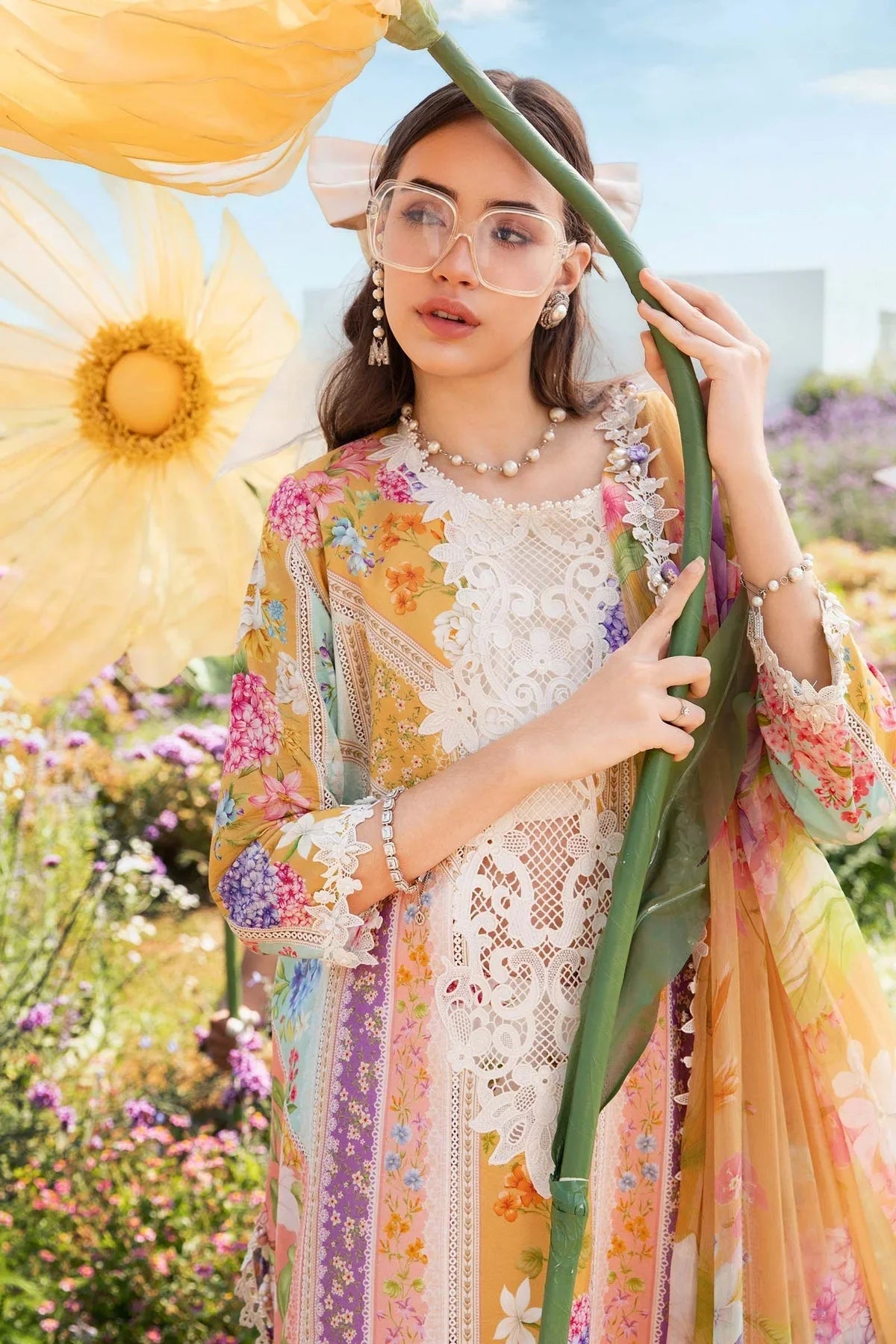 Maria.B MPrints Embroidered Lawn Unstitched 3Pc Suit - SS Collection -MPT-2509-A
