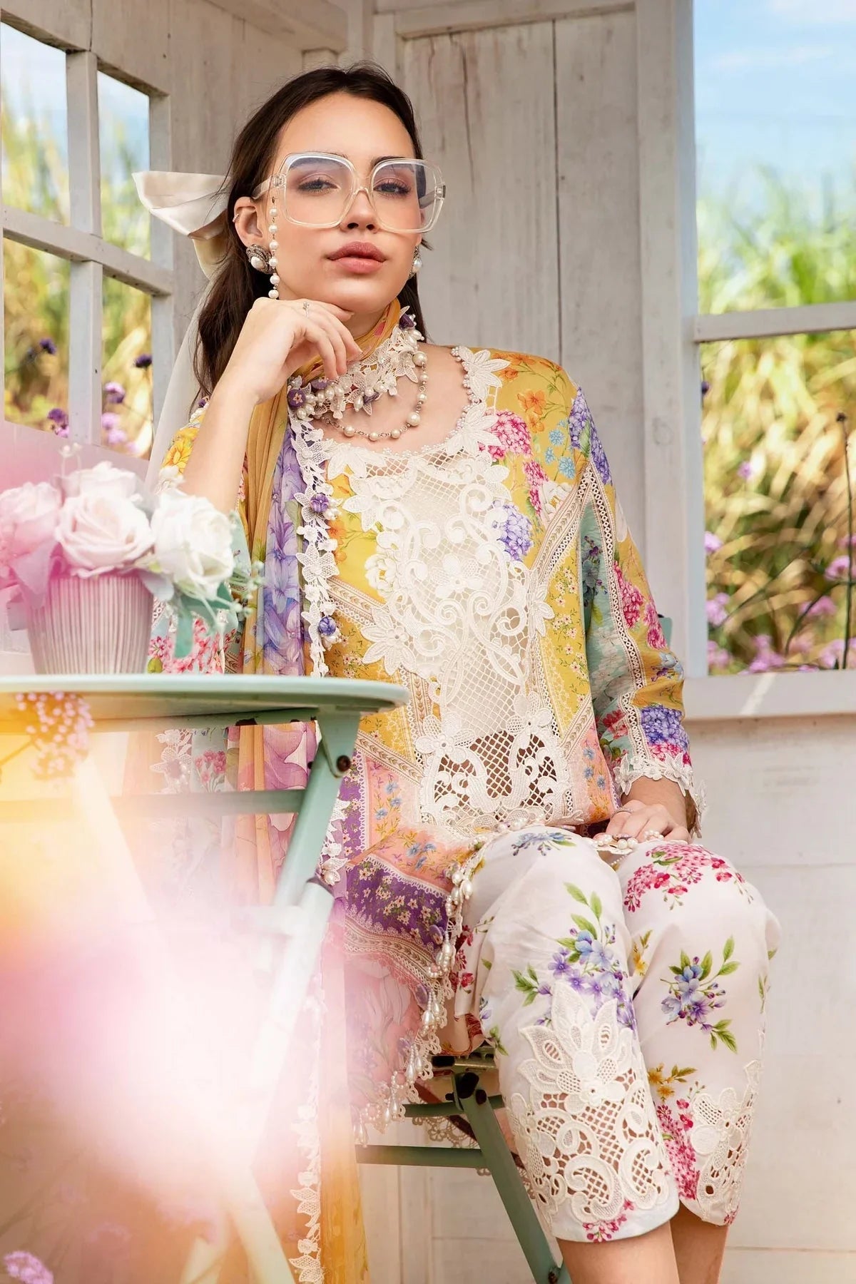 Maria.B MPrints Embroidered Lawn Unstitched 3Pc Suit - SS Collection -MPT-2509-A