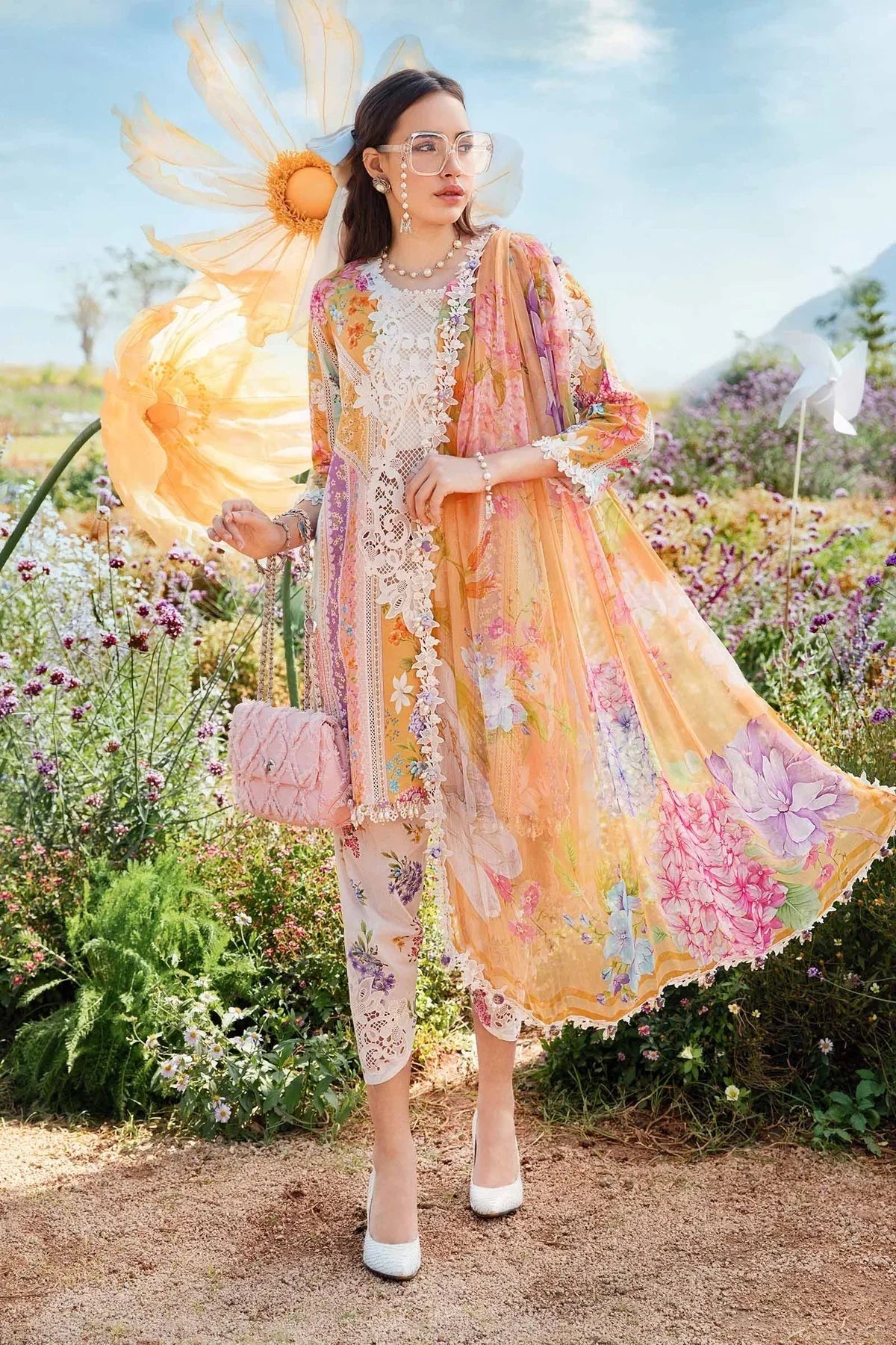 Maria.B MPrints Embroidered Lawn Unstitched 3Pc Suit - SS Collection -MPT-2509-A