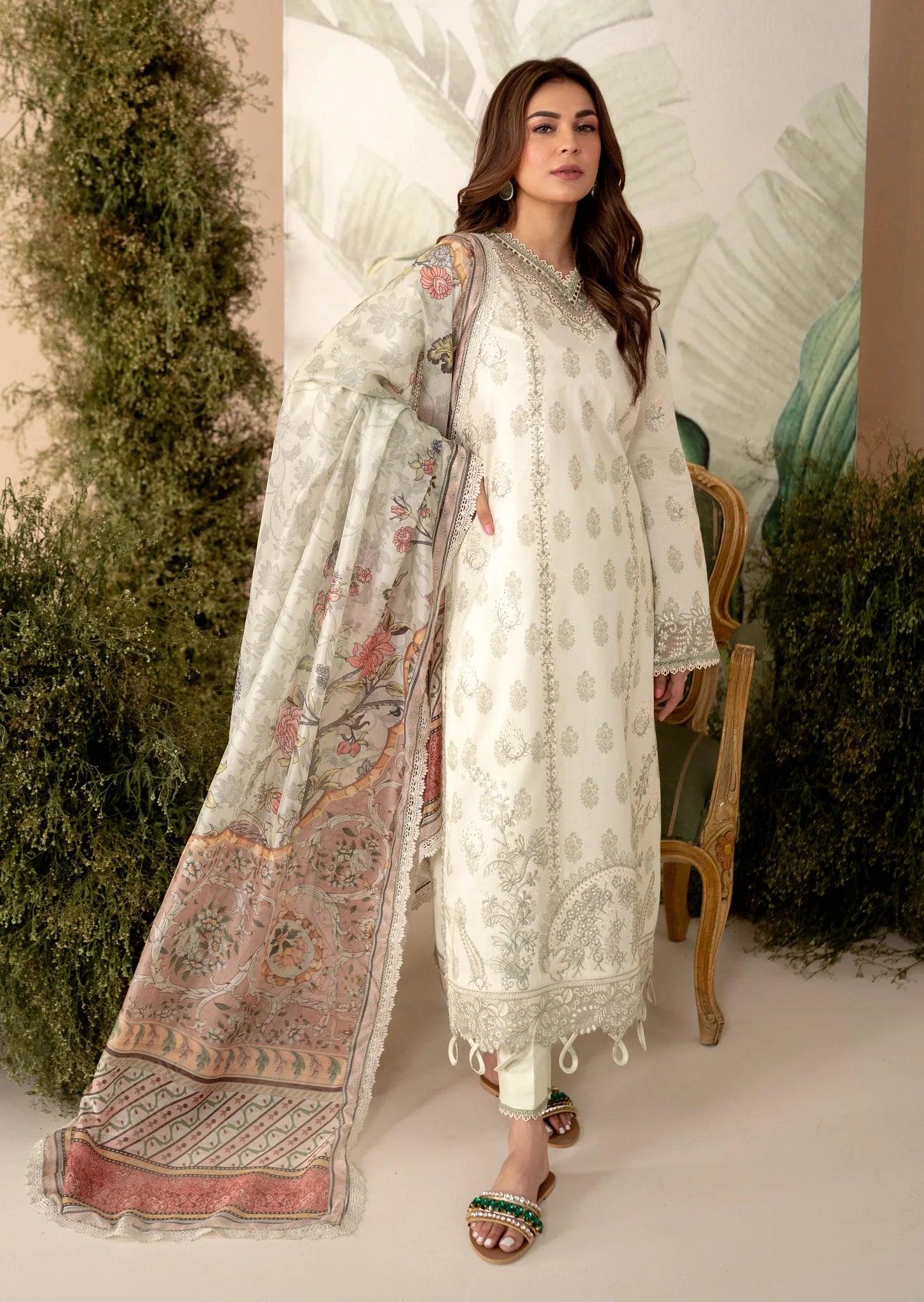 Aabyaan Apana Luxury Eid Festive Lawn Collection '24 - ZARMEENAY (AL-08) - Pashtun Collections