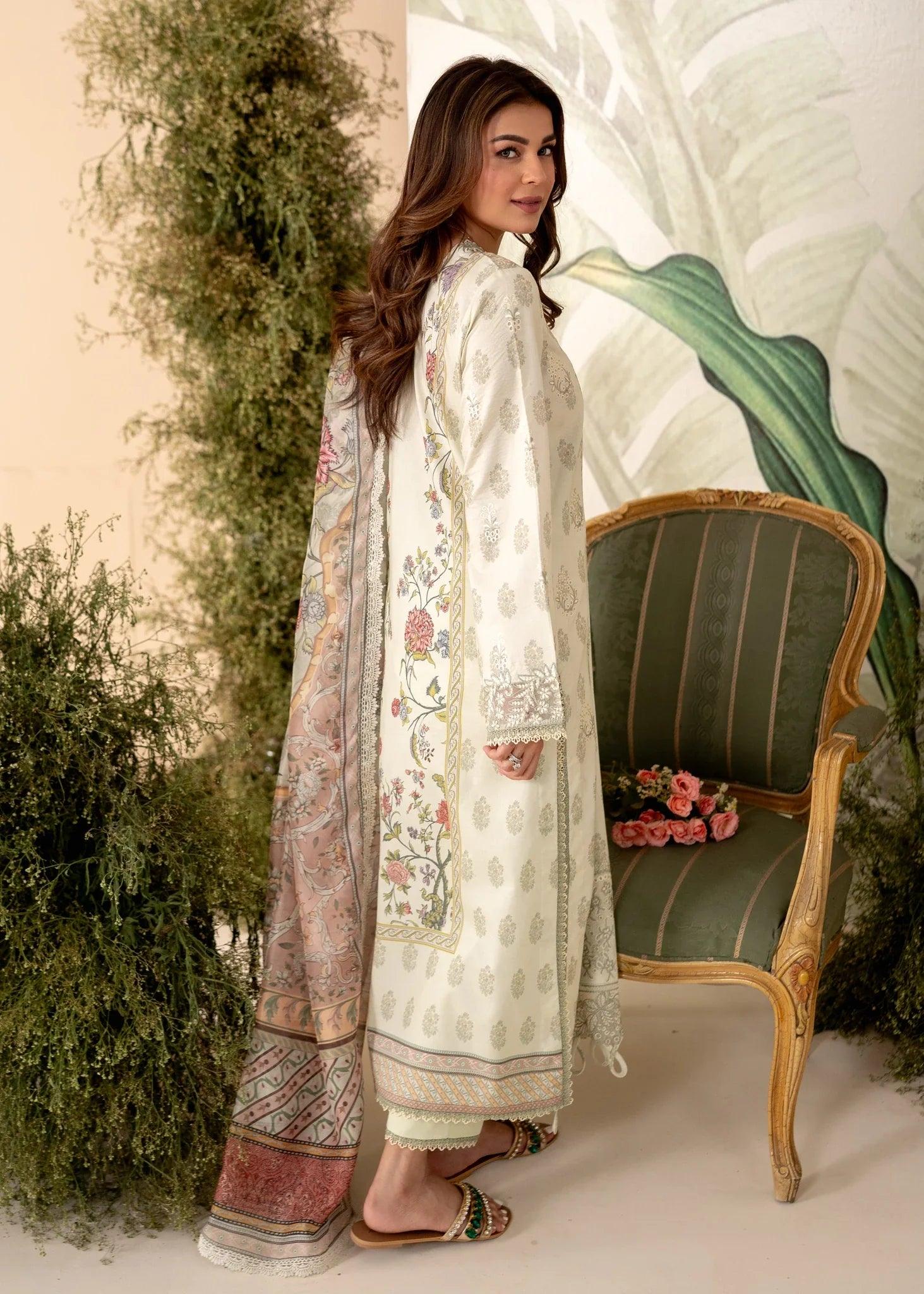 Aabyaan Apana Luxury Eid Festive Lawn Collection '24 - ZARMEENAY (AL-08) - Pashtun Collections