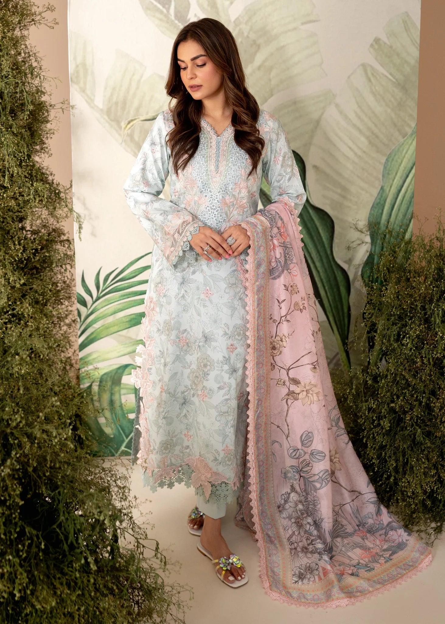 Aabyaan Apana Luxury Eid Festive Lawn Collection '24- GULALAI (AL-06) - Pashtun Collections