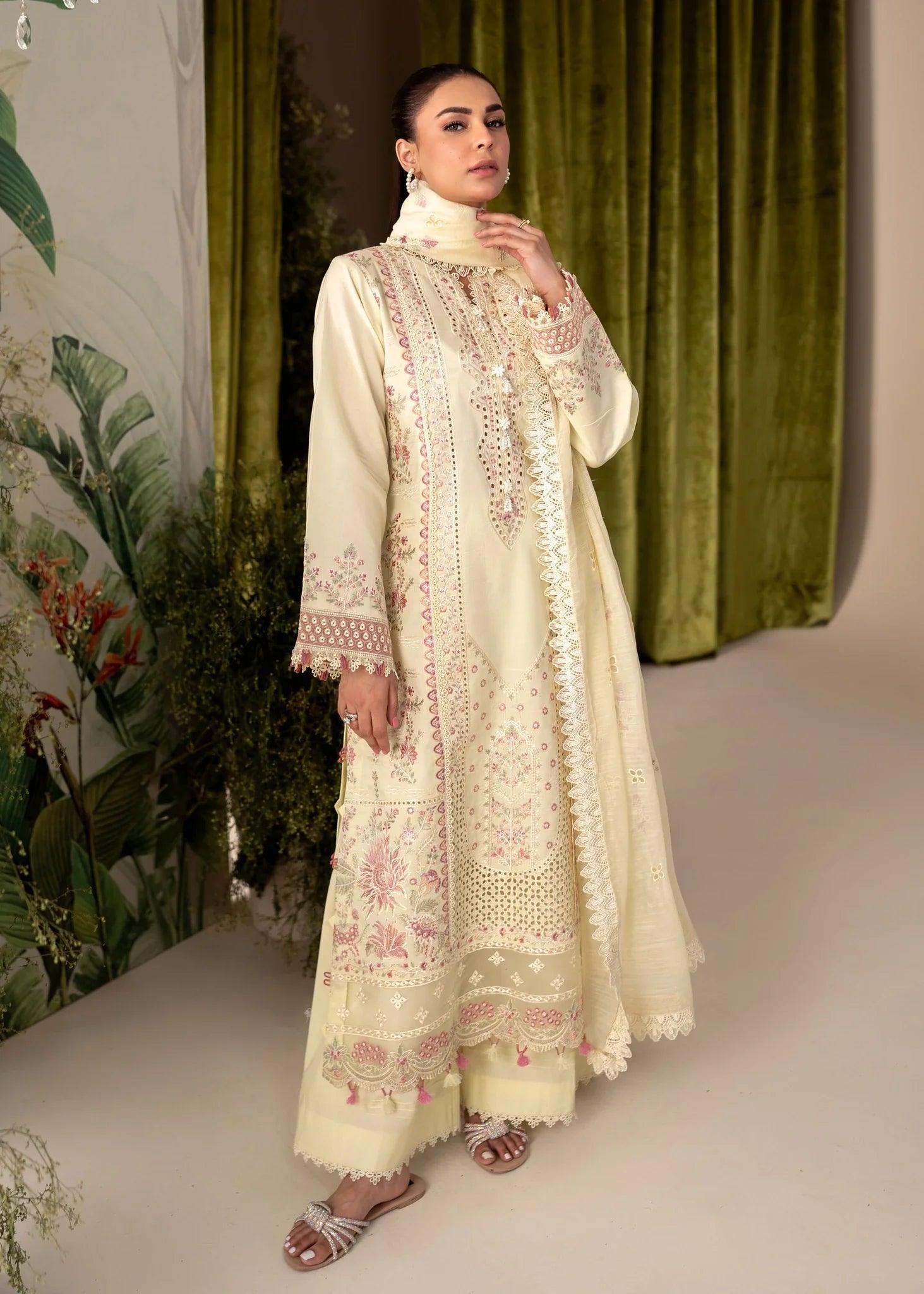 Aabyaan Apana Luxury Eid Festive Lawn Collection '24- PALWASHA (AL-04) - Pashtun Collections