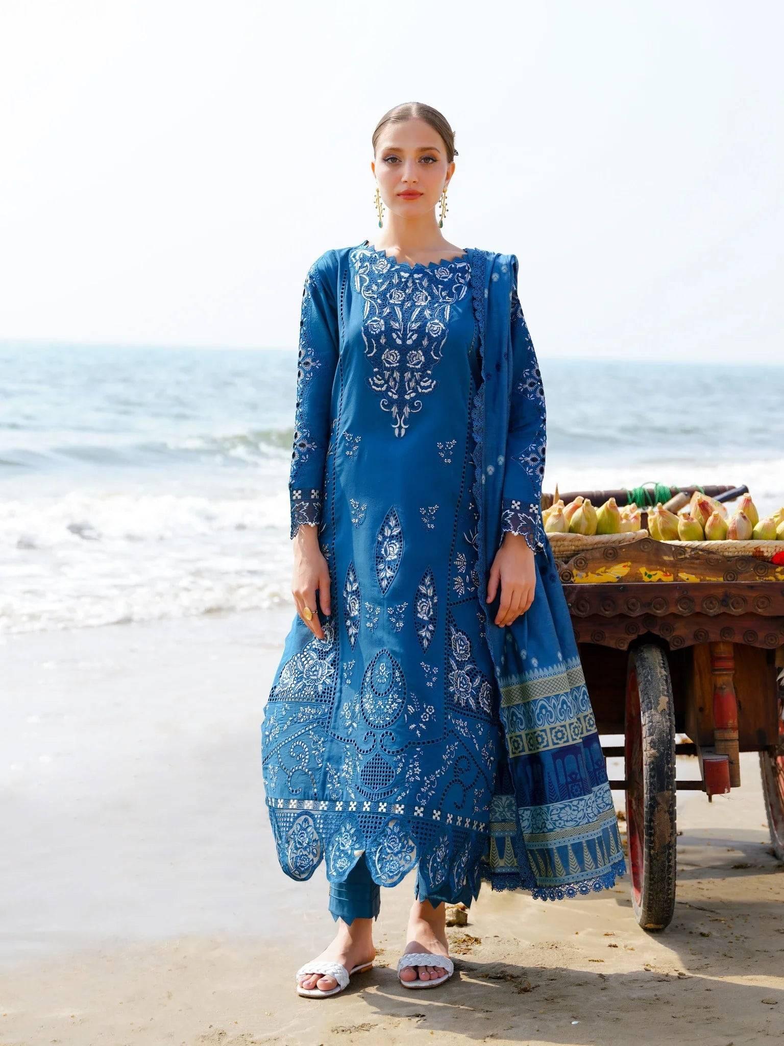 ZEENA (AF-12) - SAAGAR Luxury Festive Lawn '24 by AABYAAN